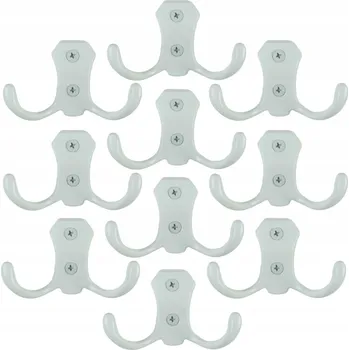 Věšák Věšák, háček šroubovací na oblečení, 2 ramenný, bílý