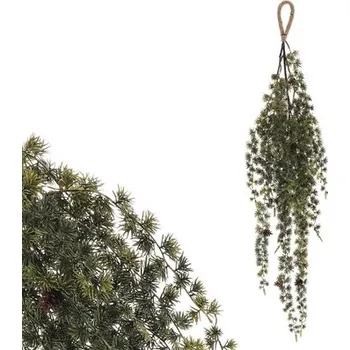 umělá květina Umělá převislá vánoční větev modřín se šiškami zelená