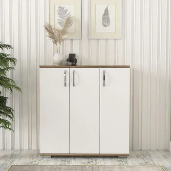 Botník APPIN skříňka na boty, bílá/ořech