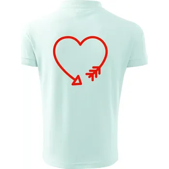 Pánská košile Srdce šíp - Polokošile pánská Pique Polo 203 - 5XL ( Frost )