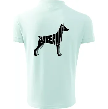 Pánská košile Dobrmans - nápis v tělě - Polokošile pánská Pique Polo 203 - 4XL ( Frost )