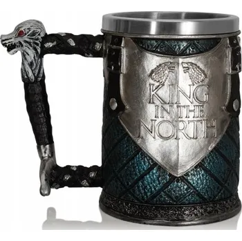 Sklenice EPICKÝ PIVNÍ SKLENICE HRA O TRŮNY - KRÁL NEREZOVÁ OCEL 550 ML LARP