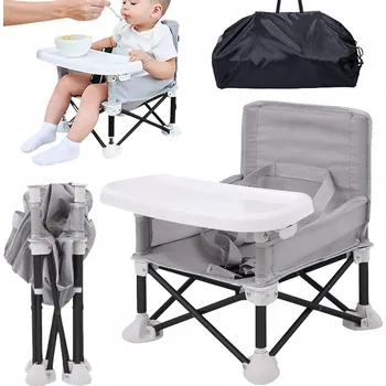 Jídelní židlička ŽIDLIČKA NA KRMENÍ PRO DĚTI S PODNOSEM, PÁSY, SKLÁDACÍ, NASTAVITELNÁ 3v1