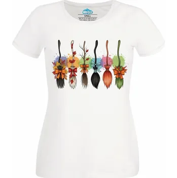 Dámské tričko Košťata čarodějnic (Velikost: 4XL, Barva: Bílá)