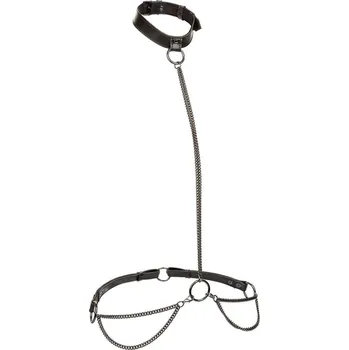 CalExotics Euphoria Collection Chain Halter/Collar & Leash - Black