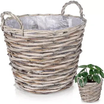 Květináč Proutěný květináč s fólií 22 × 22 cm