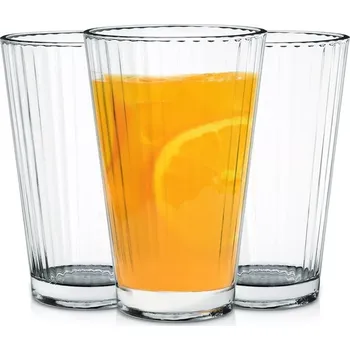 Sklenice Sada sklenic 270 ml, 3 ks – žebrované vysoké sklenice