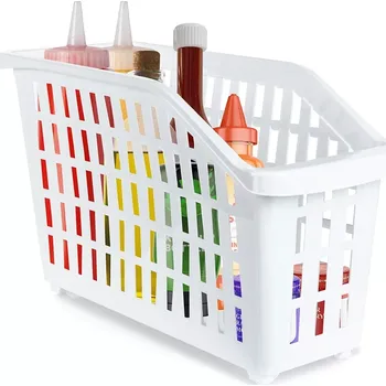 Úložný box Úzký bílý pojízdný úložný koš 13 l