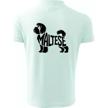 Pánská košile Maltézský psík nápis v těle - Polokošile pánská Pique Polo 203 - S ( Frost )