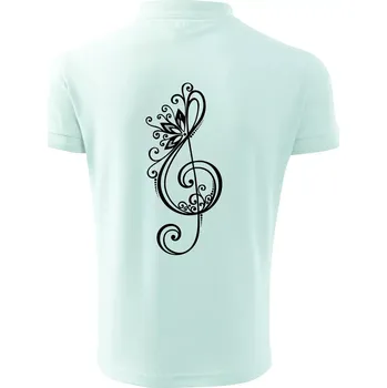 Pánská košile Houslový klíč kytky - Polokošile pánská Pique Polo 203 - 5XL ( Frost )