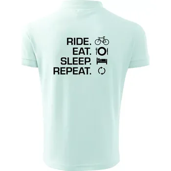 Pánská košile Ride Eat Sleep Repeat kolo - Polokošile pánská Pique Polo 203 - 5XL ( Frost )