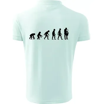 Pánská košile Evoluce Saxofonu - Polokošile pánská Pique Polo 203 - 4XL ( Frost )