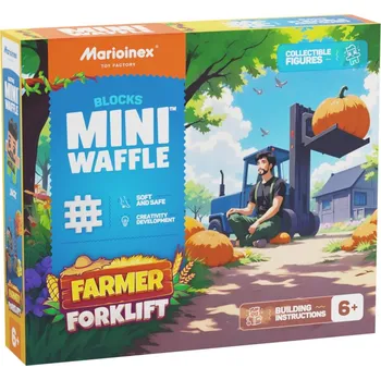 ostatní stavebnice Marioinex stavebnice WAFFLE mini FARMER - Vysokozdvižný vozík s dýní, 50 dílků