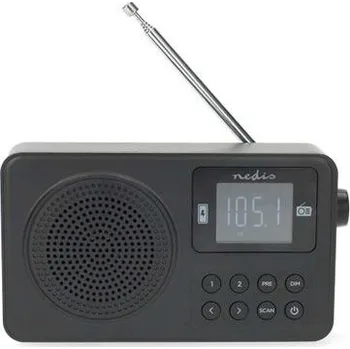Radiopřijímač Nedis RDFM2225BK - FM Rádio | 2 W | Napájení Accu / Napájení z USB | Digitální | 2 W | Velikost obrazovky: 1.77 "