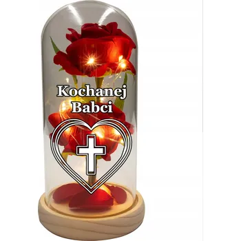 Svíčka HŘBITOVNÍ SVÍČKA STABILIZOVANÁ RŮŽE LED SVÍTILNA VE SKLE PRO BABIČKU