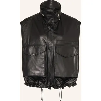 Allsaints Dámská Kožená Vesta Clay Gilet, černá, 28