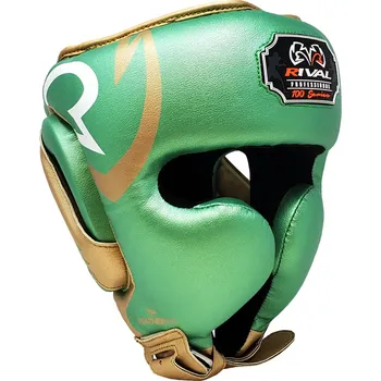 Chránič hlavy na box a bojový sport Boxerská helma Rival RHG100 Professional Headgear Barva: Zeleno-zlatá, Velikost: L