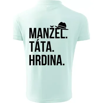 Pánská košile Manžel táta hrdina - Polokošile pánská Pique Polo 203 - 3XL ( Frost )