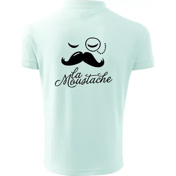 Pánská košile La Mustache - Polokošile pánská Pique Polo 203 - 3XL ( Frost )