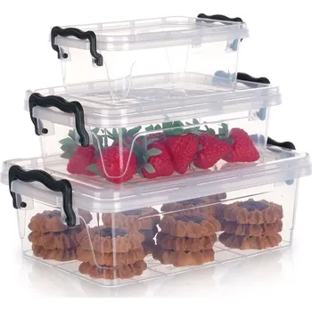 Dóza na potraviny Sada dóz na potraviny s víkem 0,6/1,2/2 l – 3 ks