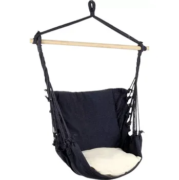 Houpací síť Brazílská závěsná houpací židle s polštářem, grafitová
