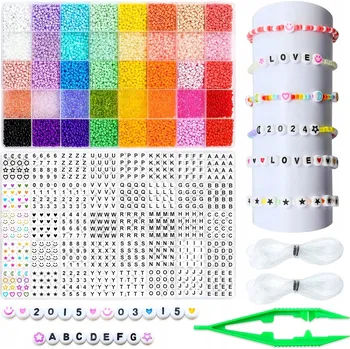 Obraz Korálky na výrobu bižuterie KidsGifts 12000 ks s písmenky