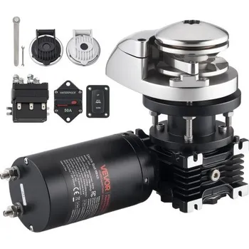 Stavební technika Vertikální rybářský naviják VEVOR, 12V DC 600W, kotevní systém pro navijáky vhodný pro řetěz 6,35 mm nebo nylonové lano 14,3 a 15,9 mm, maximální tah 320 kg, konstrukce z nerezové oceli 316, pro lodě 6-11 m