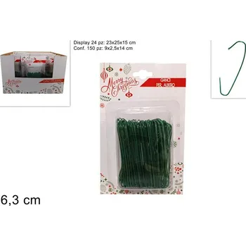 Věšák PROHOME - Háček na stromeček 150ks zelený