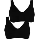 Bavlněná podprsenka bez kostic Lidka - 2 kusy 105C černá