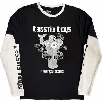 Pánská móda Beastie Boys tričko dlouhý rukáv, Intergalactic Robot Black & White, pánské XXL