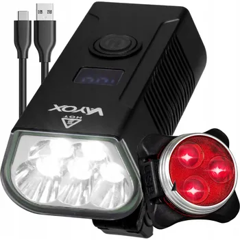 Cyklosvítilna PŘEDNÍ AKUMULÁTOROVÉ SVĚTLO NA KOLO 5xLED + ZADNÍ SVĚTLO USB VAYOX