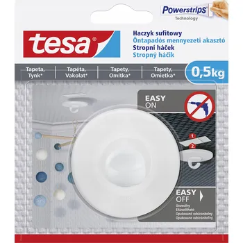 Věšák Tesa Háček Samolepicí stropní na omítku a tapety, 0,5 kg