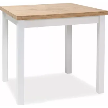 Jídelní stůl Signal Jídelní stůl ADAM | 80x80cm Barva: dub lancelot / bílý mat