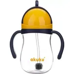 Akuku láhev s brčkem a závažím navy/žlutý 280 ml