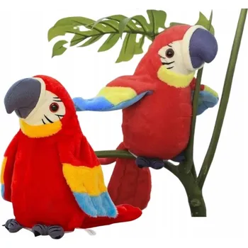 plyšák INTERAKTIVNÍ HRAČKA MLUVÍCÍ PAPOUŠEK ČERVENÁ