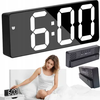 Hodiny BUDÍK HODINY DIGITÁLNÍ TEPLOMĚR ALARM DIGITÁLNÍ HODINKY STOJÍCÍ TICHÝ