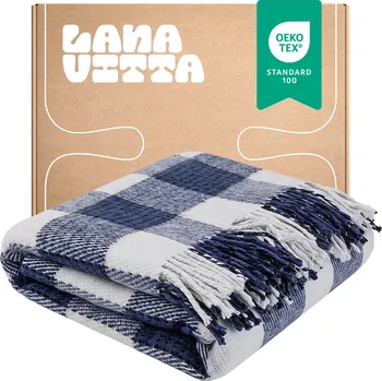 Prostěradlo Deka Lanavitta vlněná 170 cm x 210 cm modrá