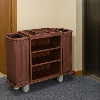 Úklidový vozík Hotelový vozík – 138×45 cm – hnědý | Gastrokitchen