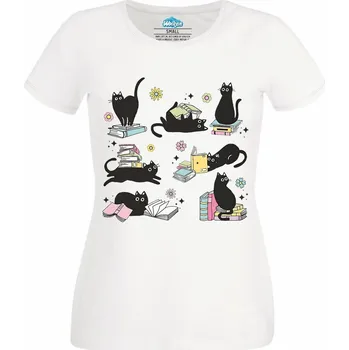 Dámské tričko Knižní Klub Koček (Velikost: 4XL, Barva: Bílá)
