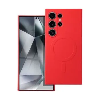 Pouzdro na mobilní telefon Kryt SILICONE MAG COVER kompatibilní s MagSafe pro SAMSUNG S24 Ultra červený - OEM + zdarma možnost vyzkoušet a vrátit zboží do 30 dní