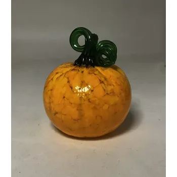 Zahradní dekorace Skleněná dýně oranžová průměr cca 10-12cm | 115715