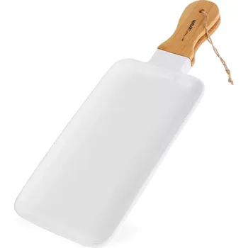 Talíř Porcelánový servírovací talíř s bambusovou rukojetí 40,5 cm NAVA TERRESTRIAL