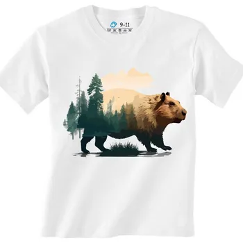 Chlapecké tričko Dětské tričko Kapybara ve Stínu Stromů (Velikost: 7-8, Barva: Bílá)