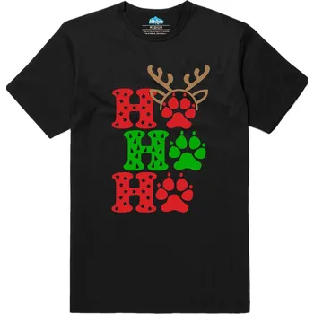 Pánské tričko Pánské tričko Vánoční Psí Stopy Ho Ho Ho (Velikost: XL, Barva: Černá)