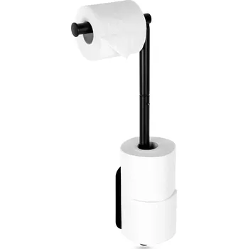 Nástěnný držák toaletního papíru z nerezové oceli, černý, 46,5 cm