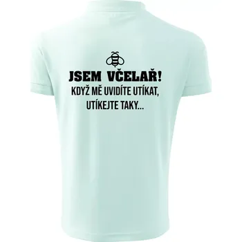 Pánská košile Jsem včelař, utíkejte taky - Polokošile pánská Pique Polo 203 - 4XL ( Frost )