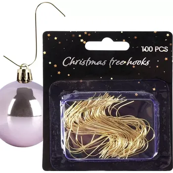 Vánoční dekorace Koopman Vánoční háčky zlaté sada 100 ks