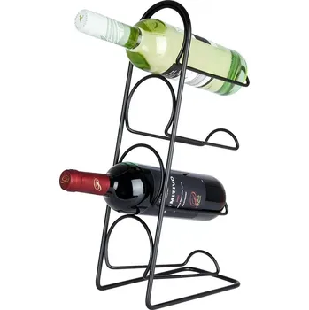 Stojan na víno Kovový stojan na víno, černý, na 4 lahve 21 × 43 cm