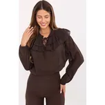 Hnědá dámská oversize halenka s volány MI-BZ-92335.56-BROWN Velikost: ONE SIZE