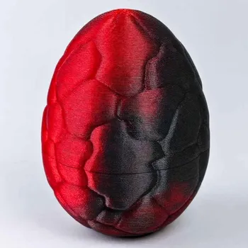 3D malé dinosauří vajíčko z 3D tiskárny | Svíčkománie3D | Barva: Červeno-černá lesklá